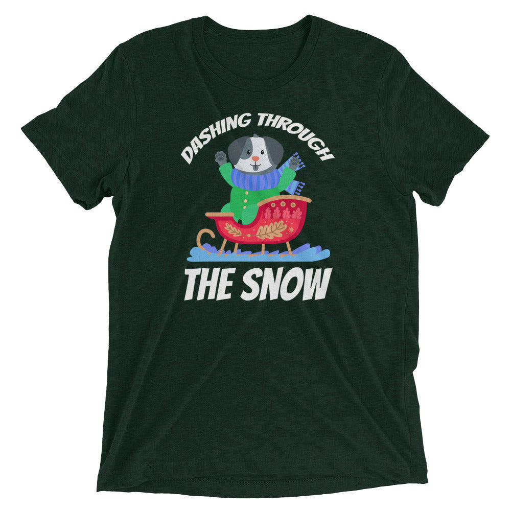 Dashing Through the Snow Dog Christmas T-Shirt