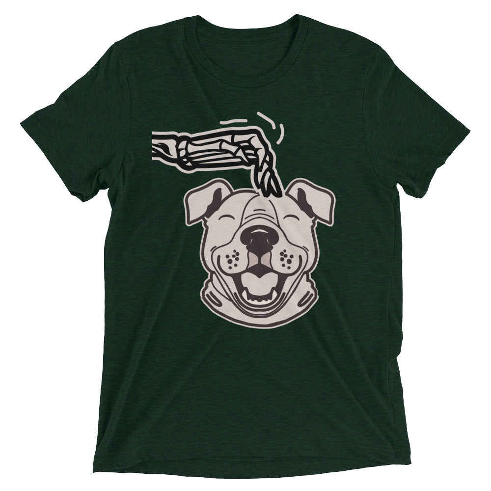 Skeleton Scratching Dog Head T-Shirt