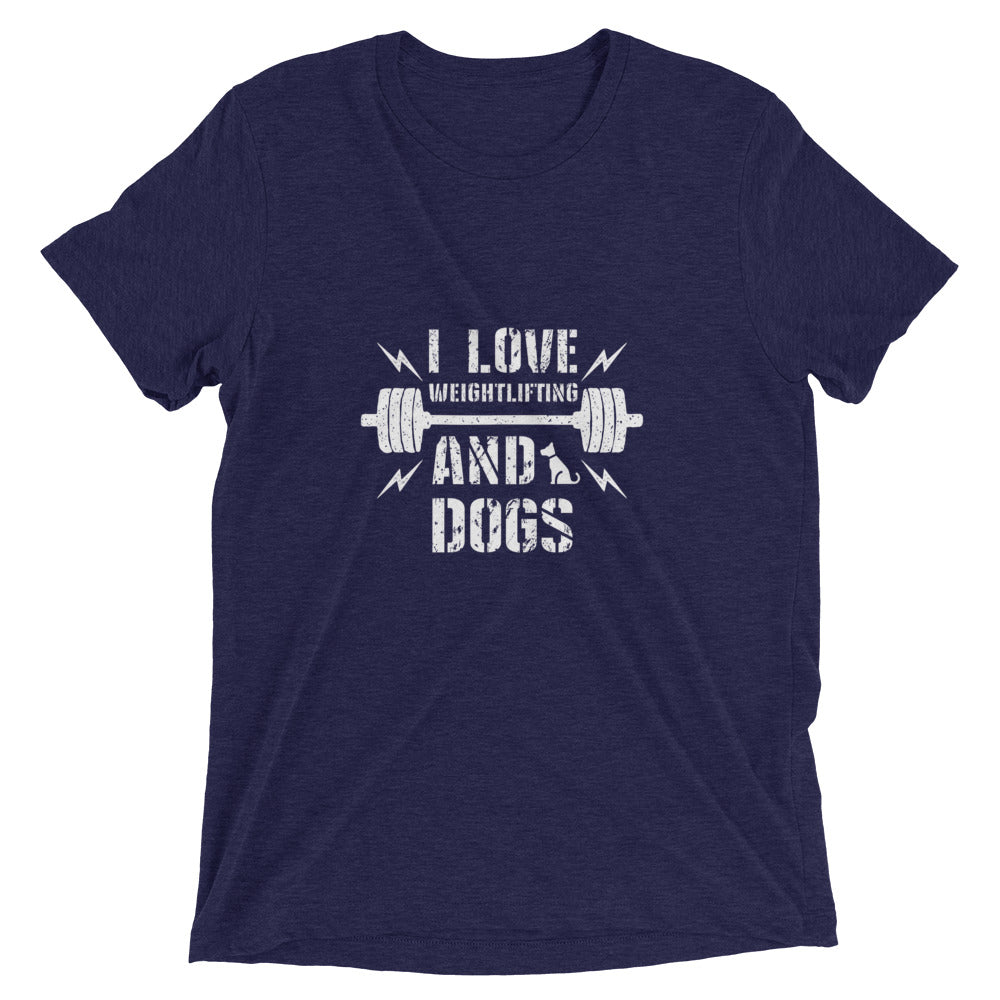 I Love Weightlifting and Dogs T-Shirt